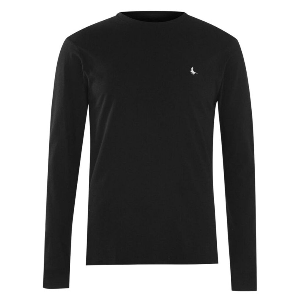 Jack Wills Mens Sandleford Crew Neck Long-Sleeved T-Shirt / Black
